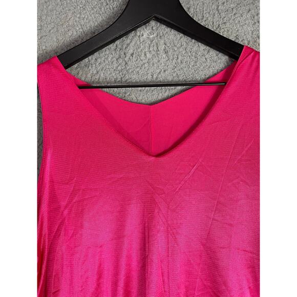 Hot Pink Sleeveless Swing Dress Women’s XL A-Line Layered‎ Hem Party Style - Picture 7 of 8